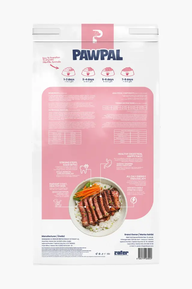 Pawpal Kuzu Eti ve Pirinçli Yetişkin Köpek Maması 3 Kg