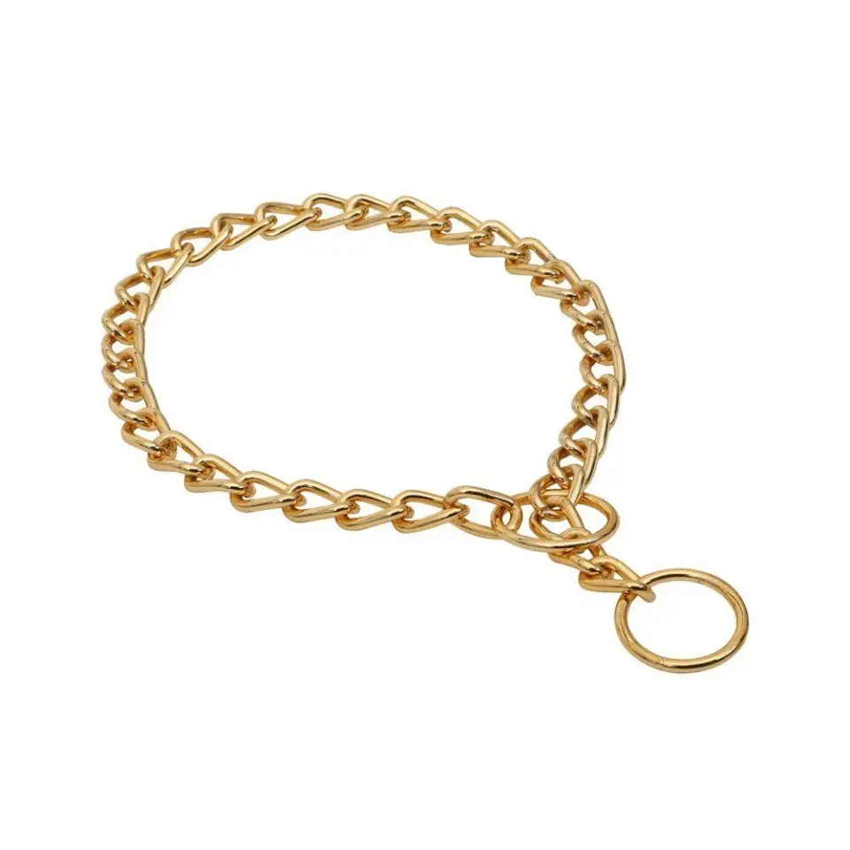 Doggie Eğitim Serisi Boğma Zincirli Köpek Boyun Tasması 3x50-50cm - Gold