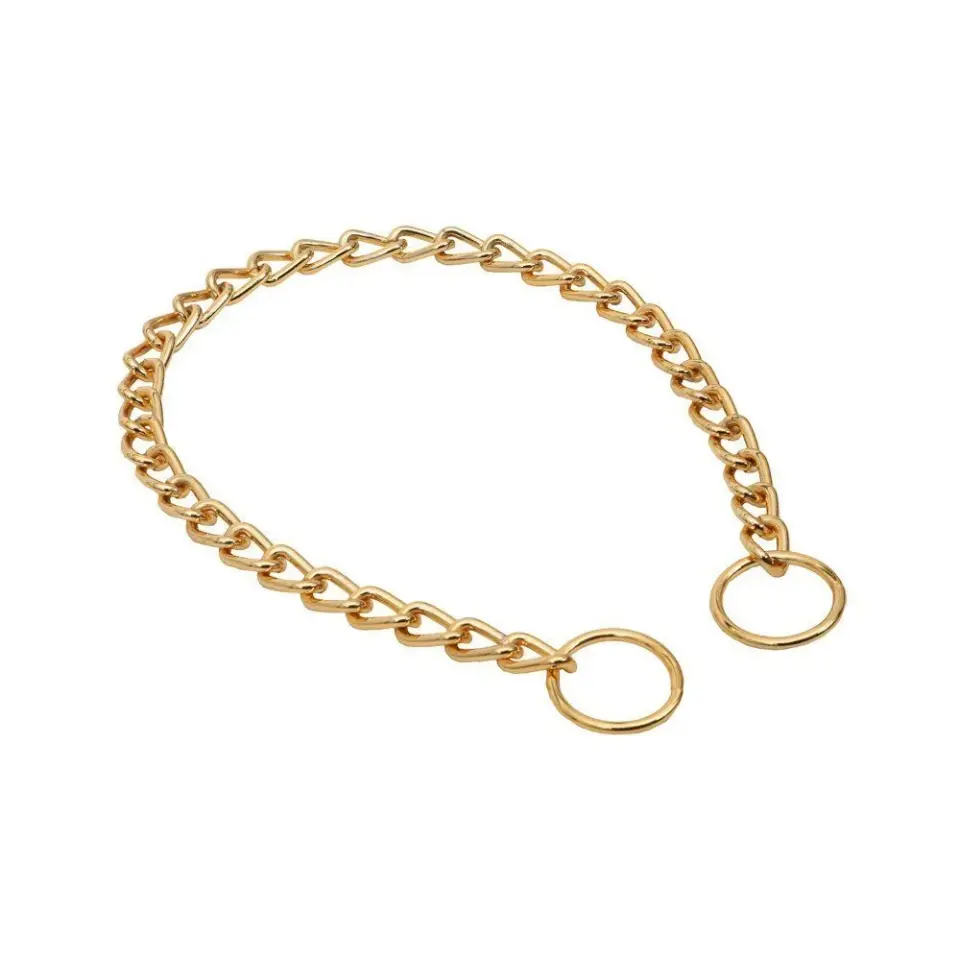 Doggie Eğitim Serisi Boğma Zincirli Köpek Boyun Tasması 3,5x65-65cm - Gold