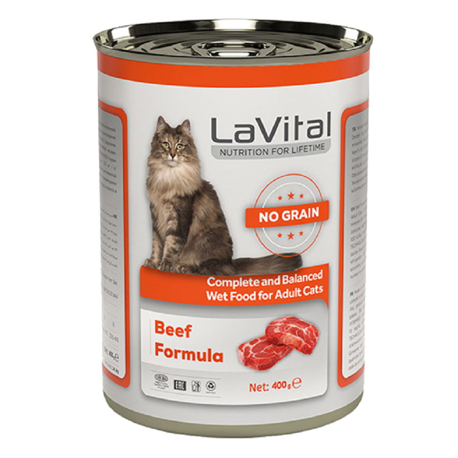 LaVital Sığır Etli Tahılsız Ezme Kedi Konservesi 400gr