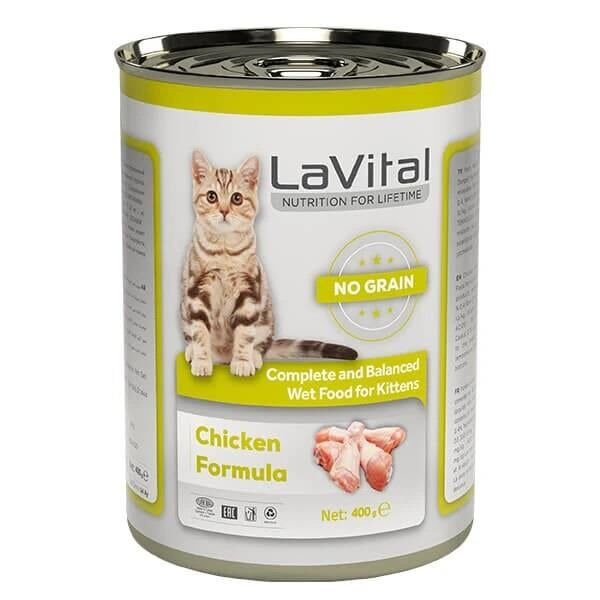 LaVital Tahılsız Yavru Yaş Kedi Maması Ezme Tavuk Etli 400GR