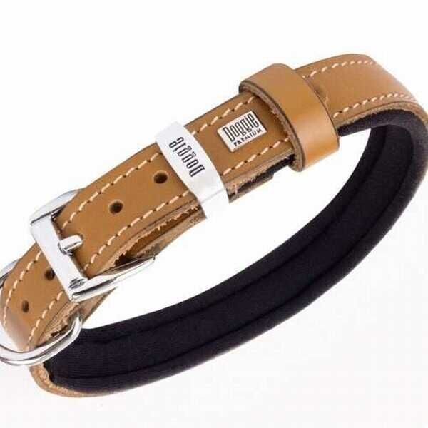 Doggie Konfor Deri Boyun Tasması Camel 1,5x20 25 Cm