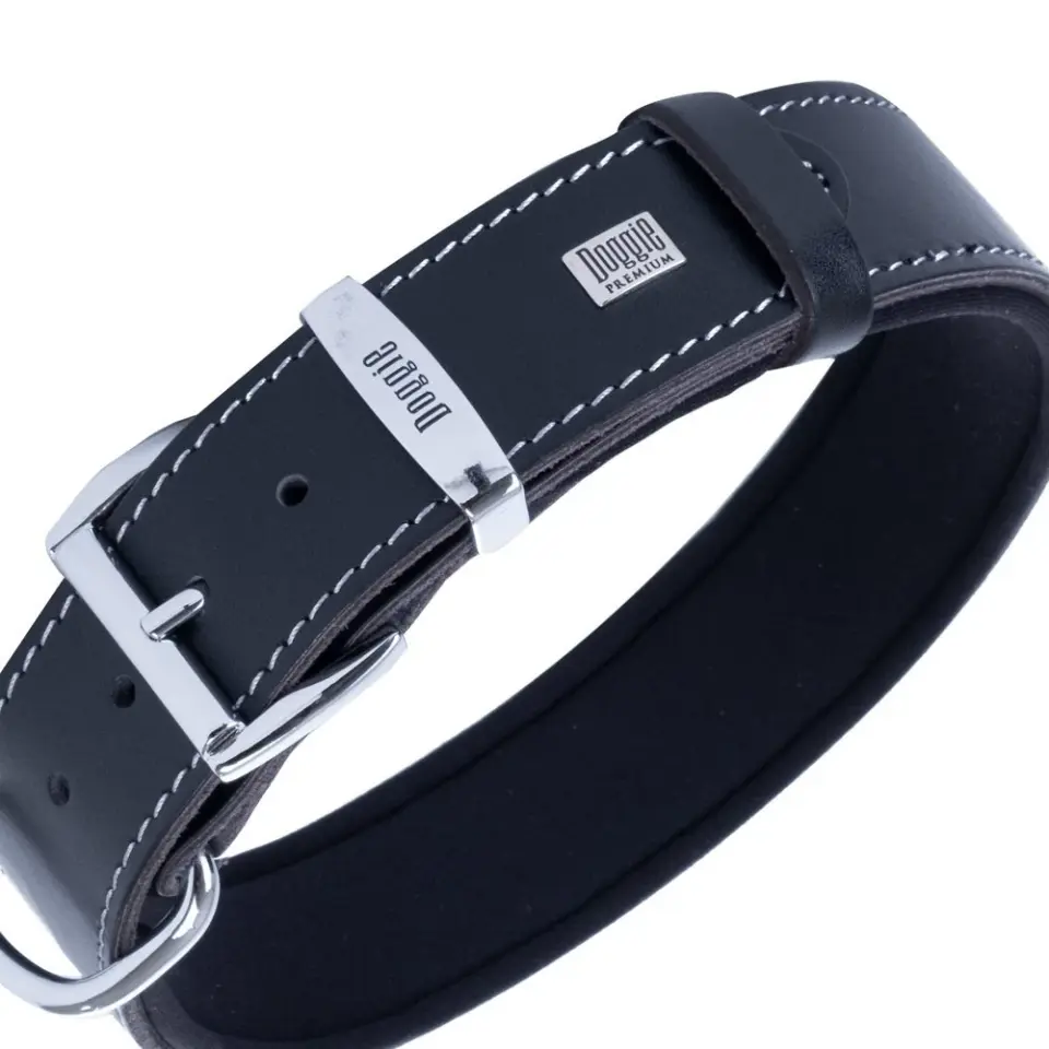 Doggie Deri Kemik Desenli Boyun Tasması S 4x47-55 Cm Siyah