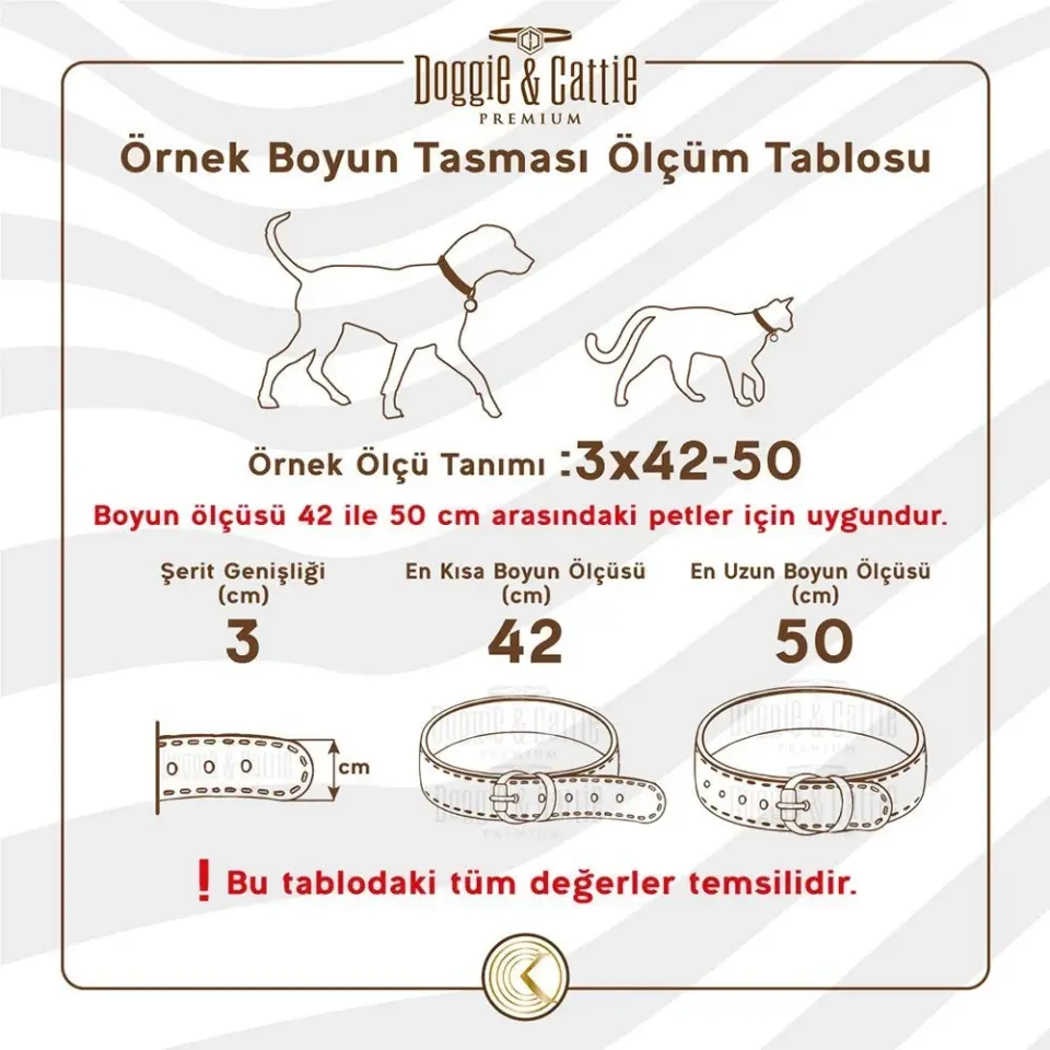 Doggie Konforlu Gerçek Deriden El Yapımı Kemik Desenli Köpek Boyun Tasması 4x57-65cm - Royal Blue