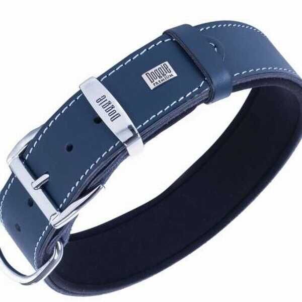 Doggie Konfor Deri Köpek Boyun Tasması 3,5x47-55cm - Blue