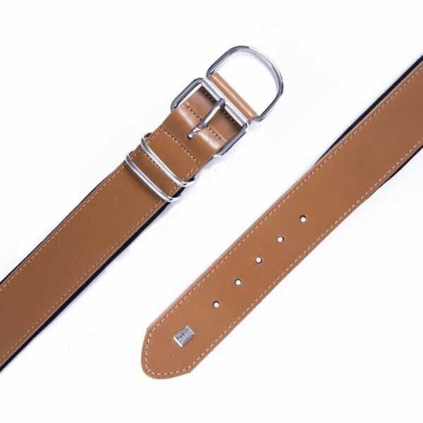 Doggie Çift Kat Deri Köpek Boyun Tasması Camel 4x57-65 Cm