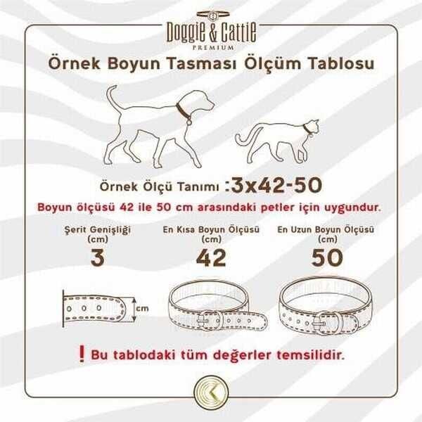 Doggie Konfor Deri Köpek Boyun Tasması Siyah 3,5x52 60 Cm