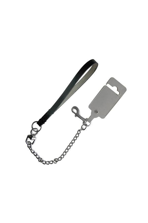 Percell deri saplı kısa zençir gezdirme tasma 60 cm