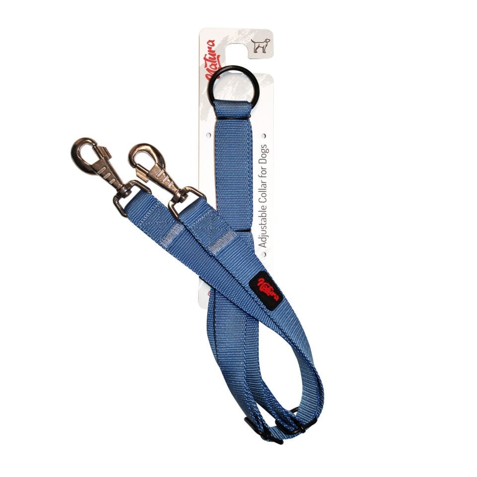 Natura İkili Gezdirme Tasma 2,5 cm Mavi