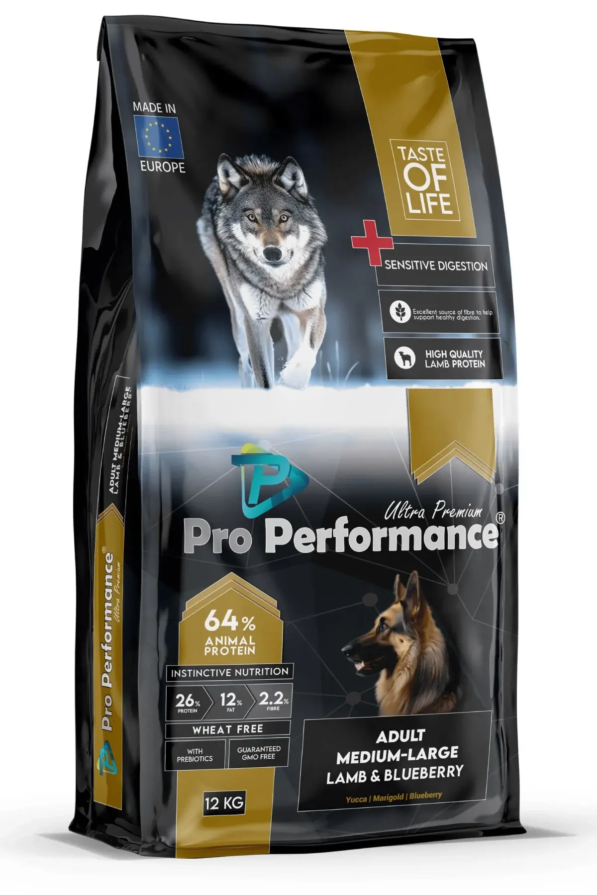 Pro Performance Kuzulu ve Yaban Mersinli Orta ve Büyük Irk Yetişkin Köpek Maması 12 Kg