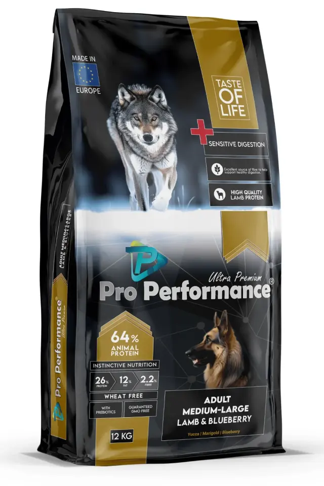 Pro Performance Kuzulu ve Yaban Mersinli Orta ve Büyük Irk Yetişkin Köpek Maması 12 Kg