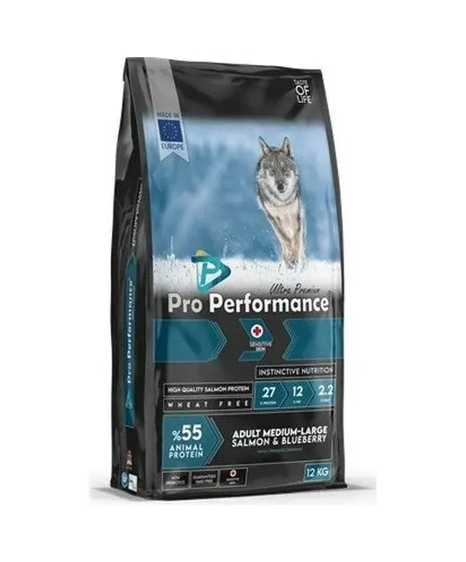 Pro Performance Ultra Premium Orta ve Büyük Irklar İçin Somonlu ve Yaban Mersinli Yetişkin Köpek Maması 12 Kg