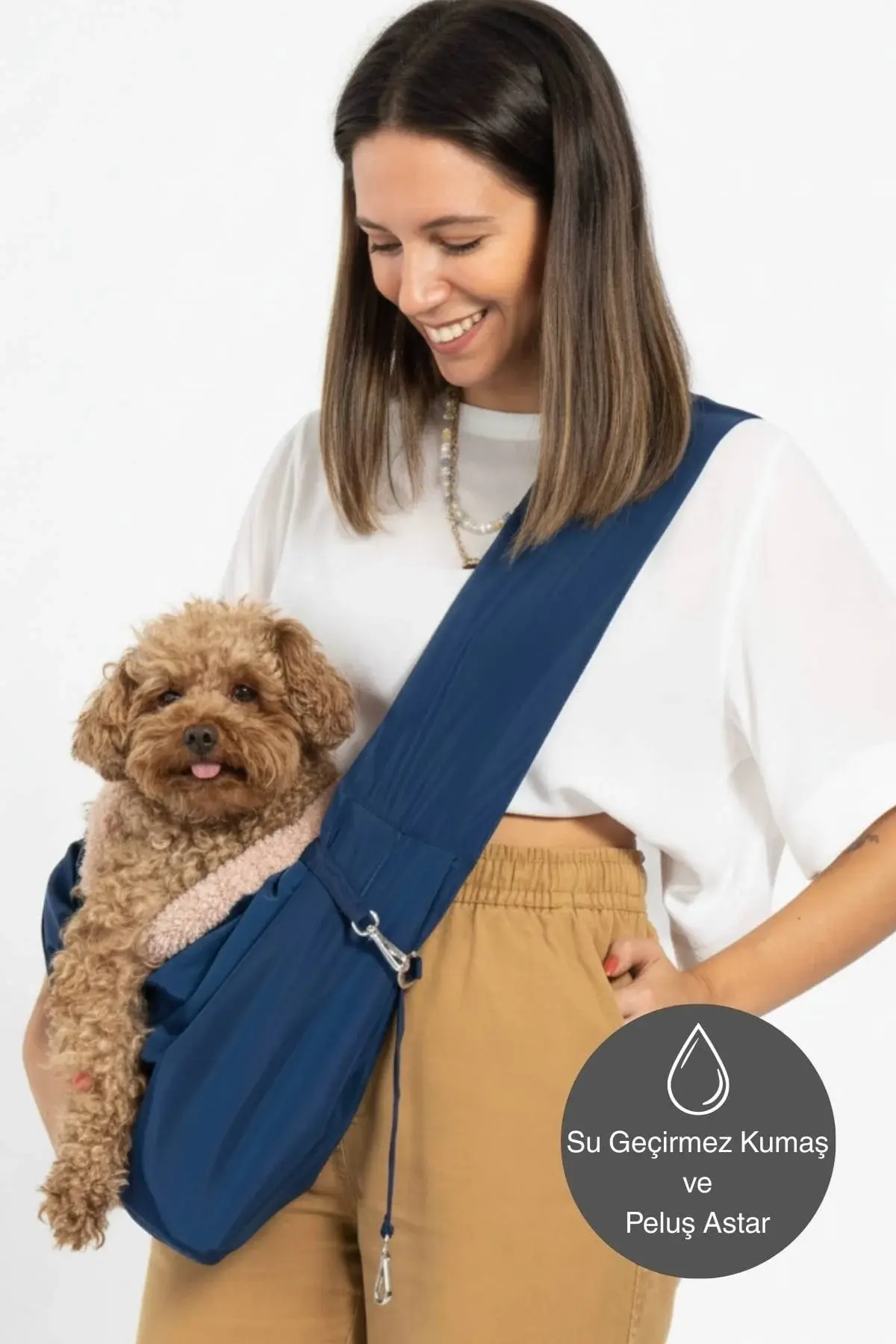 Salya Peluşlu Kedi - Köpek Taşıma Çantası indigo - Anne Kucağı İndigo Çanta