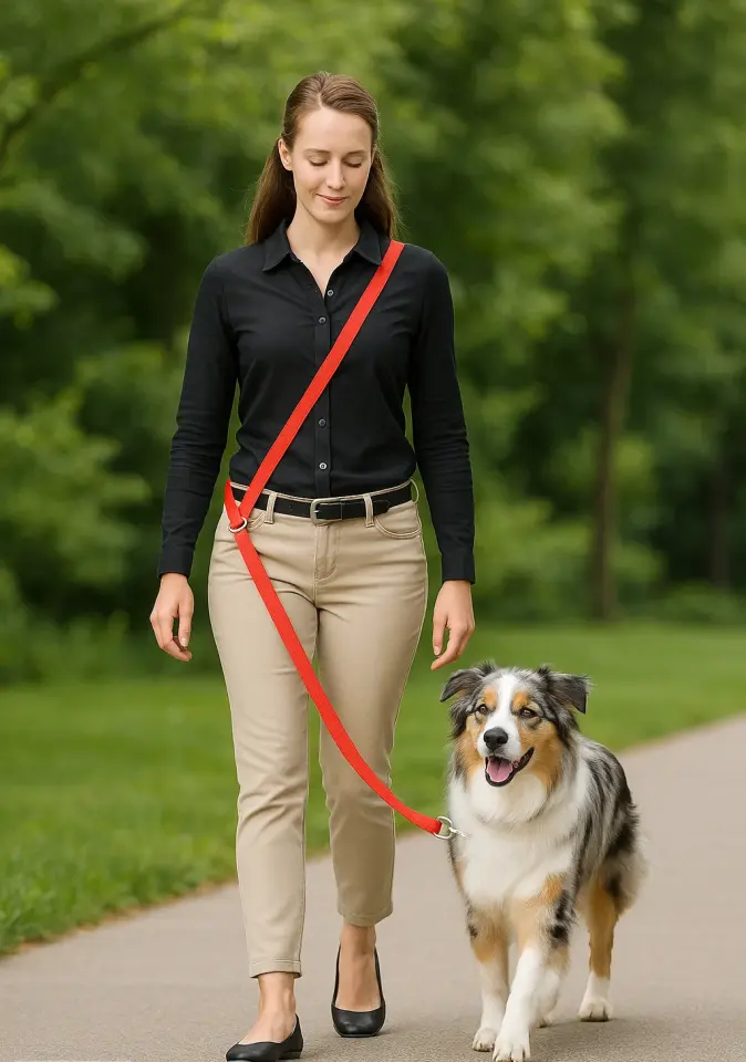 Eller Serbest ve Çift Köpek Gezdirme Tasma