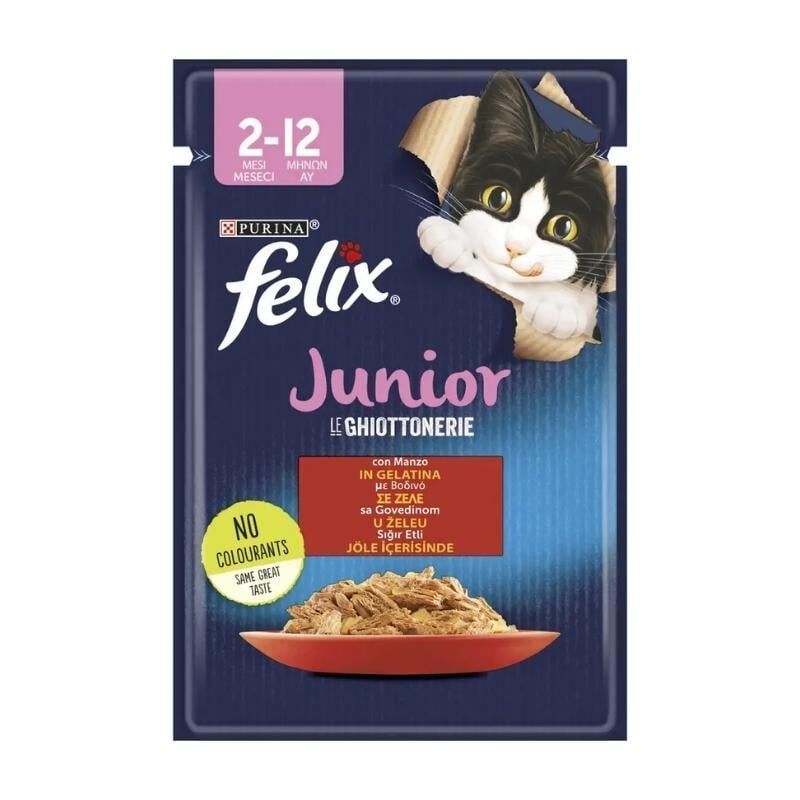 Felix Junior Yavru Sığır Etli Kedi Yaş Mama 85 Gr