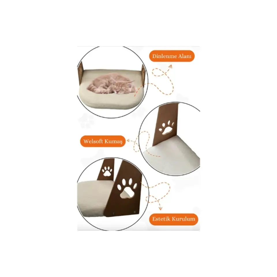 Kalorifer Askılı Kedi & Köpek Yatağı Beyaz