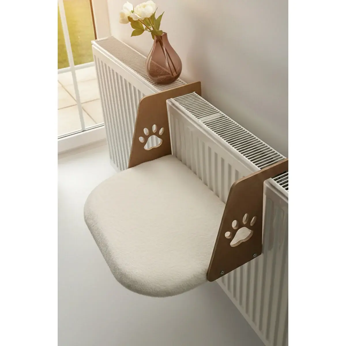 Kalorifer Askılı Kedi & Köpek Yatağı Beyaz