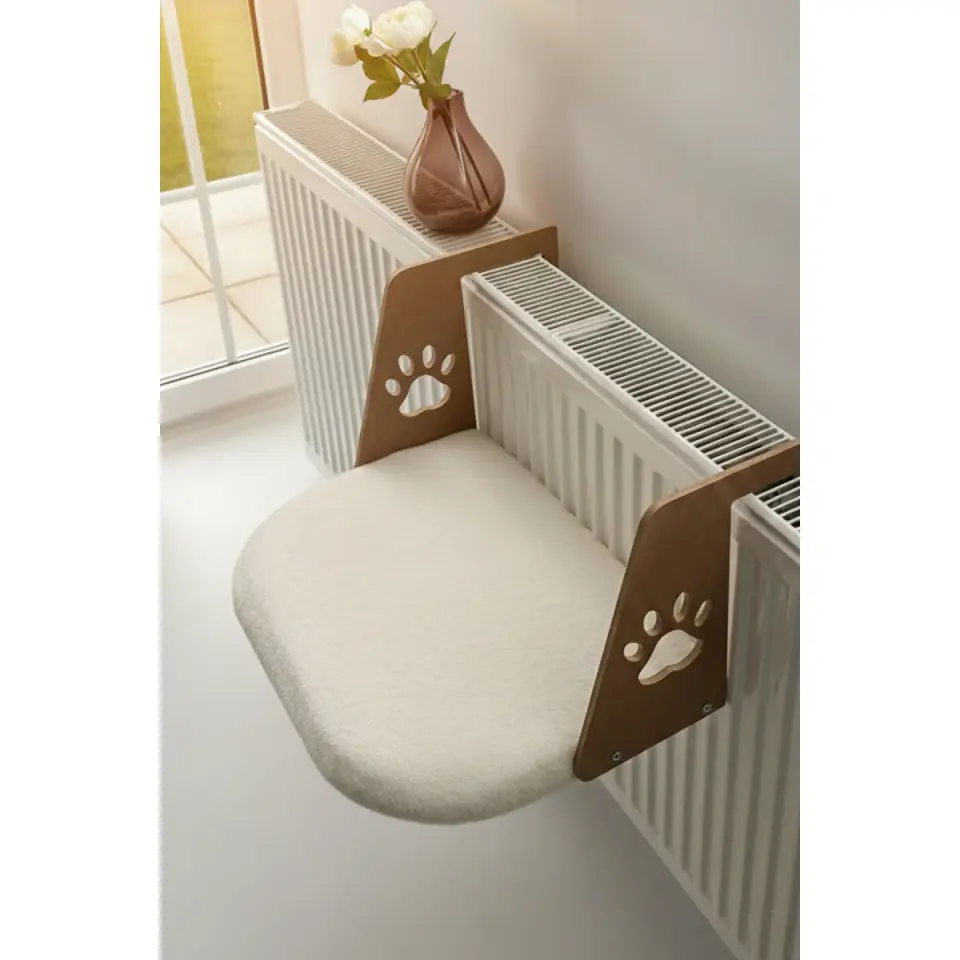 Kalorifer Askılı Kedi & Köpek Yatağı Beyaz