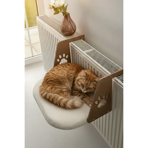 Kalorifer Askılı Kedi & Köpek Yatağı Beyaz