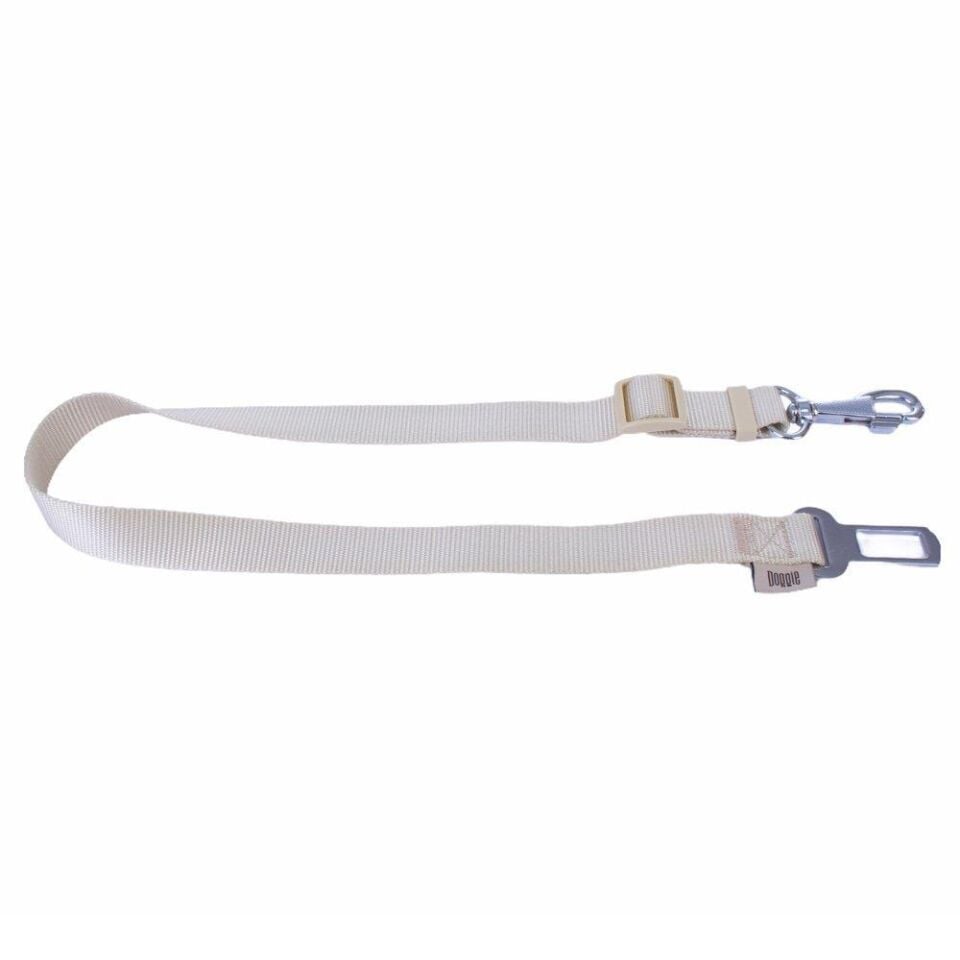Doggie Dokuma Emniyet Kemerli Köpek Gezdirme Aparatı Medium Khaki 2,5x80-120 Cm