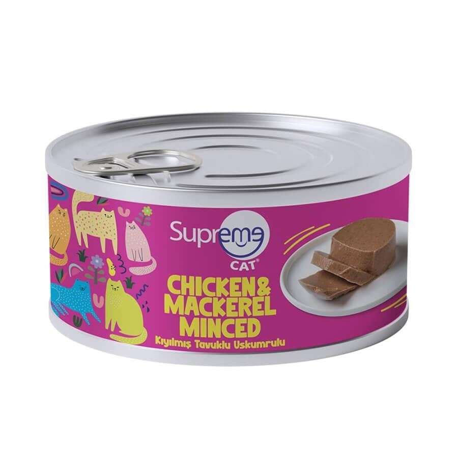 Supreme Cat Tavuklu Ve Uskumrulu Kıyılmış Kedi Konservesi 85 Gr
