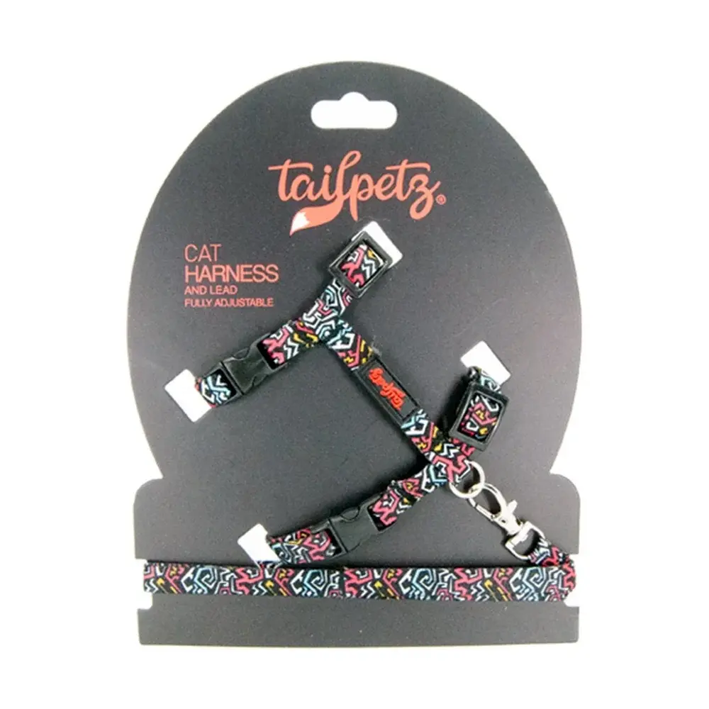 TailPetz Kedi Göğüs & Gezdirme Takımı Graffıtı