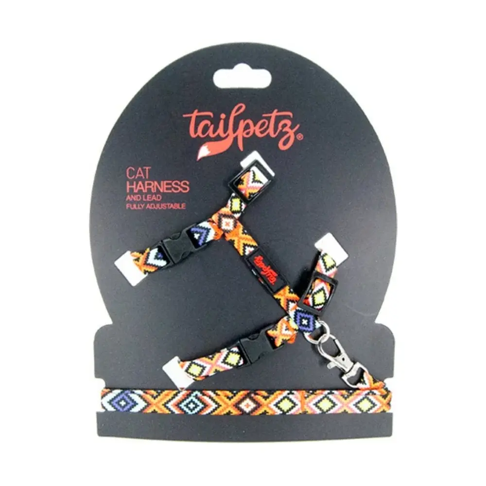 TailPetz Kedi Göğüs & Gezdirme Takımı Ethnıc