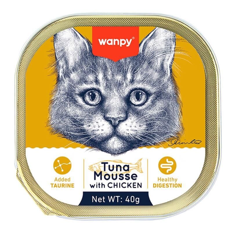 Wanpy Kedi Ton Balıklı & Tavuklu Alutray Yaş Mama 40g