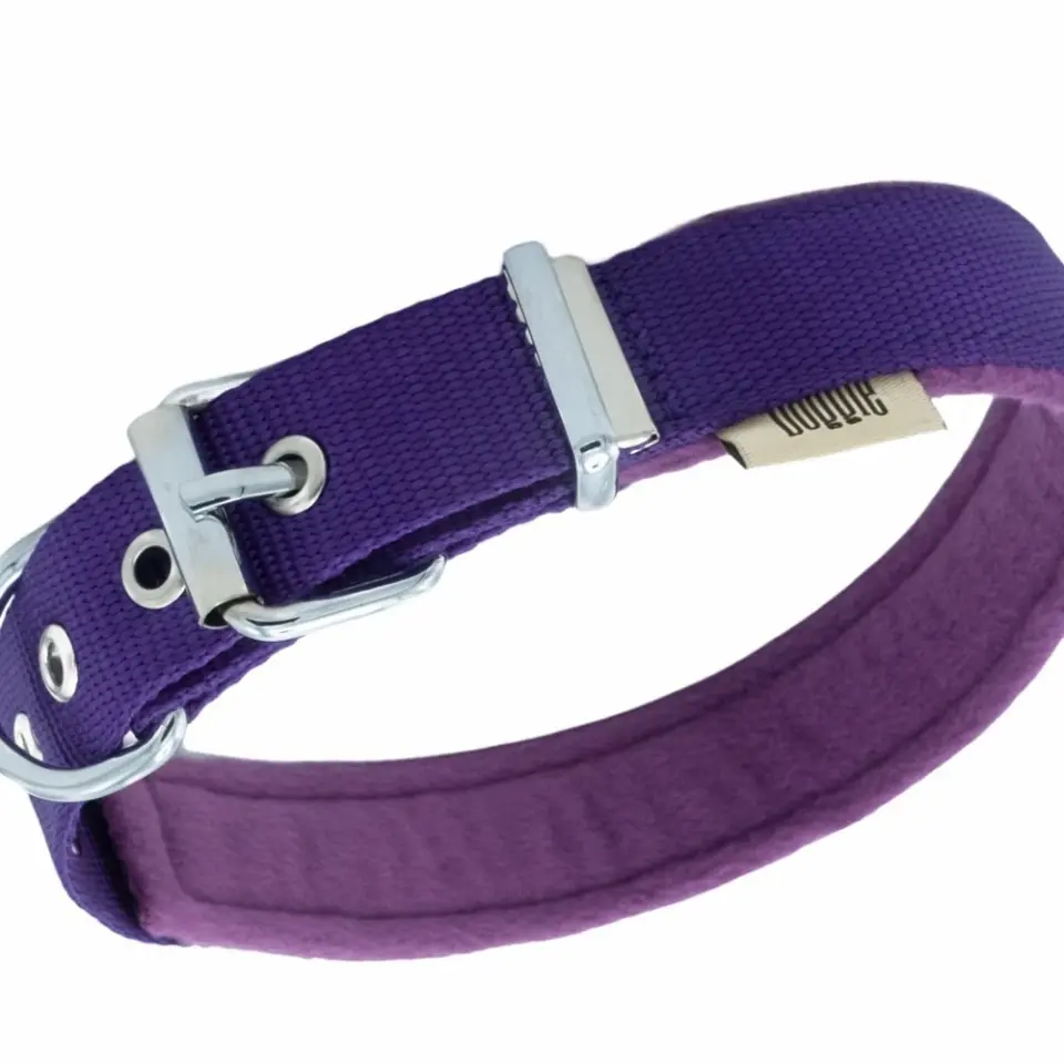 Doggie Polar Dokumadan El Yapımı Köpek Boyun Tasması 2.5x42-50 cm Mor