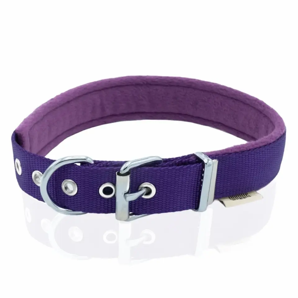 Doggie Polar Dokumadan El Yapımı Köpek Boyun Tasması 2.5x42-50 cm Mor