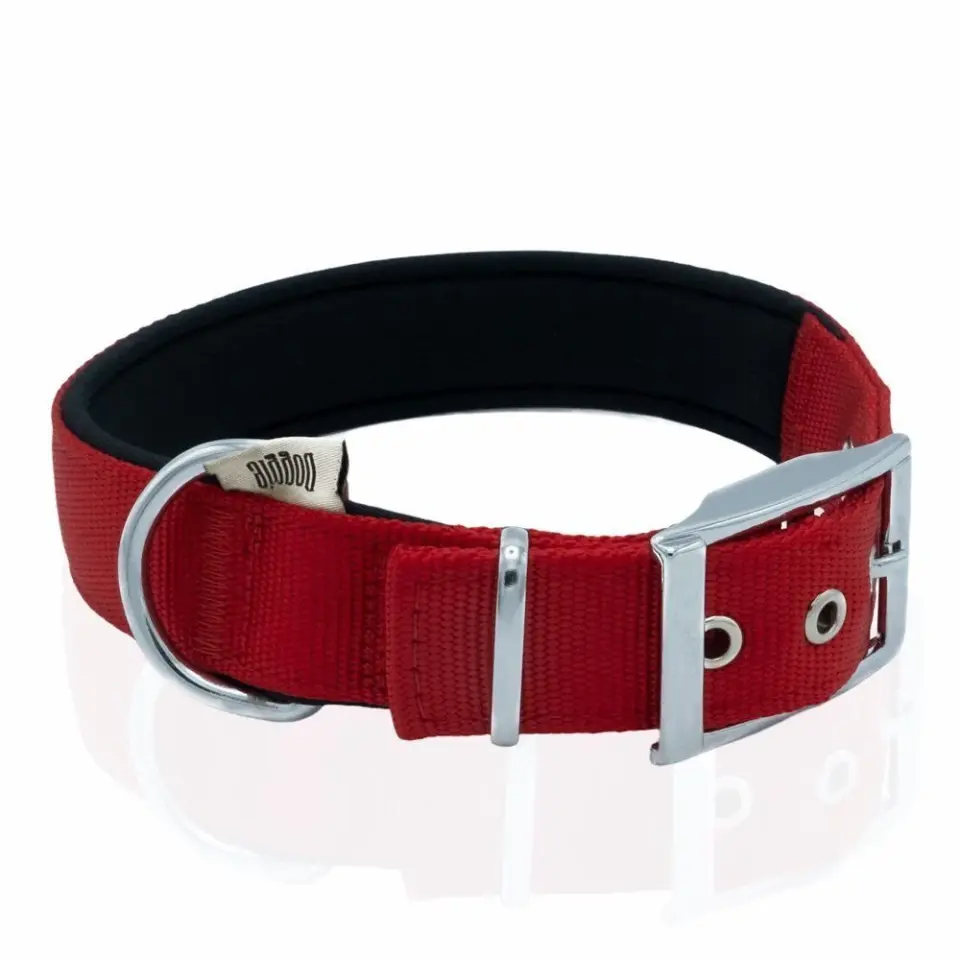 Doggie Elit Dokumadan El Yapımı Köpek Boyun Tasması 3x47-55cm - Kırmızı