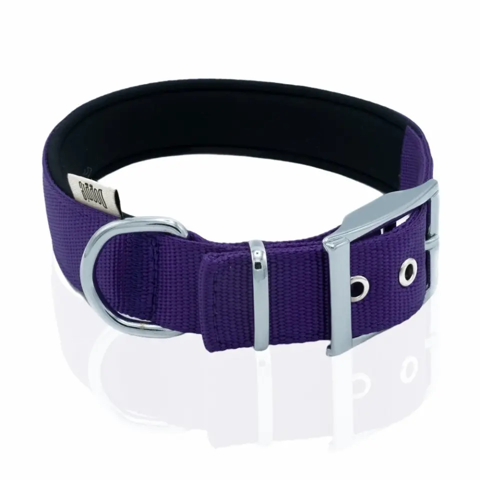 Doggie Elit Dokumadan El Yapımı Köpek Boyun Tasması 3x42-50 Cm Mor