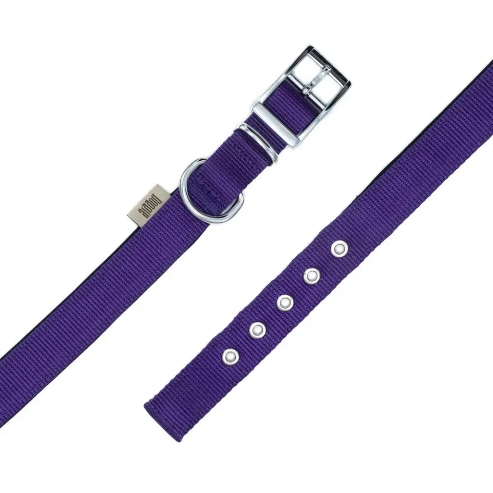 Doggie Elit Dokumadan El Yapımı Köpek Boyun Tasması 3x47-55 Cm Mor