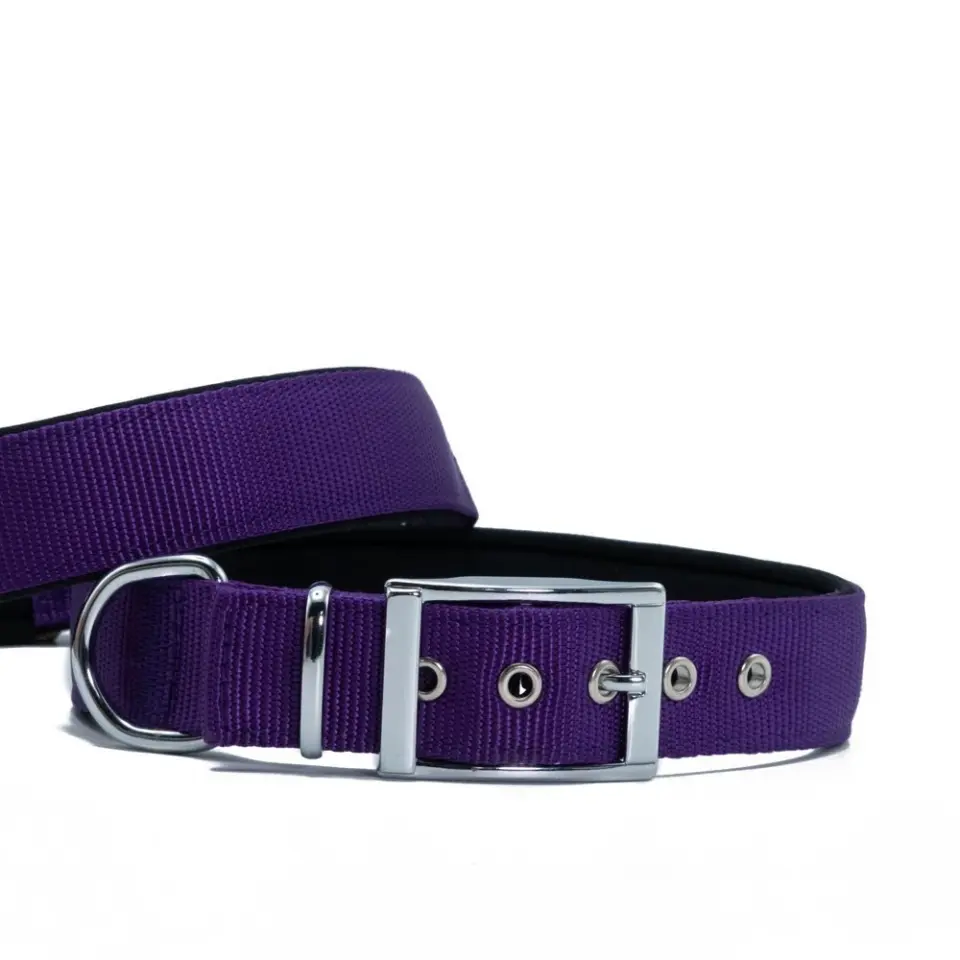 Doggie Elit Dokumadan El Yapımı Köpek Boyun Tasması 3x47-55 Cm Mor