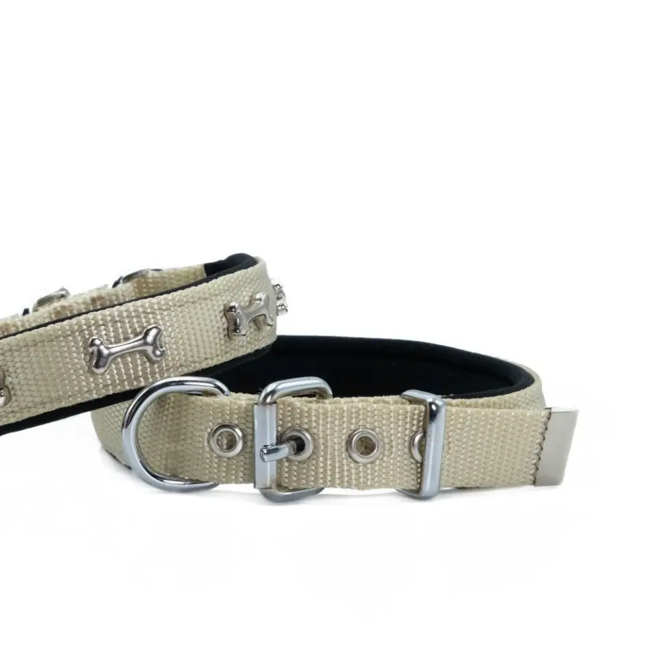 Doggie Konforlu Dokumadan El Yapımı Kemik Süslü Köpek Boyun Tasması 2x35-40cm