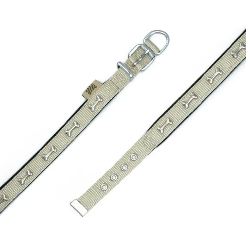 Doggie Konforlu Dokumadan El Yapımı Kemik Süslü Köpek Boyun Tasması 2x35-40cm