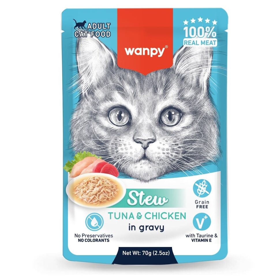 Wanpy Stew Pouch Tavuklu Yaş Kedi Maması 70g