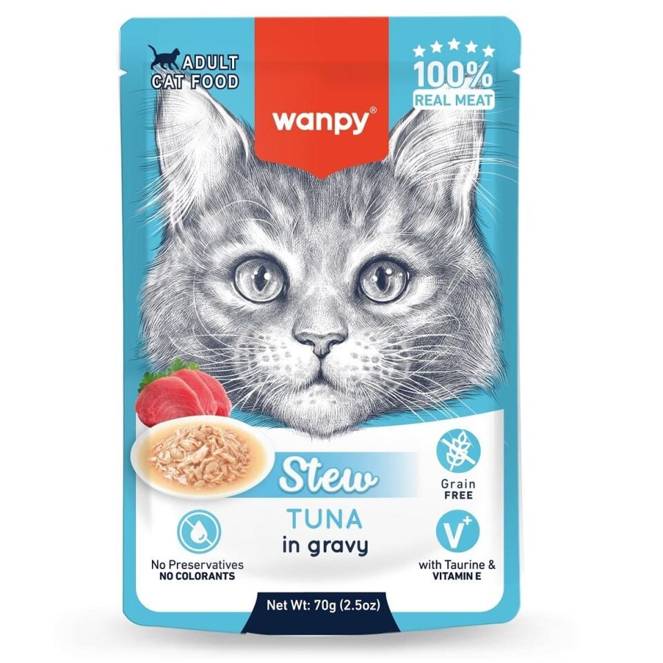 Wanpy Stew Pouch Ton Balıklı Yaş Kedi Maması 70g