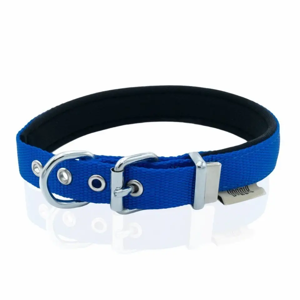 Doggie Konforlu Dokumadan El Yapımı Kemik Süslü Köpek Boyun Tasması 2x30-35cm - Mavi