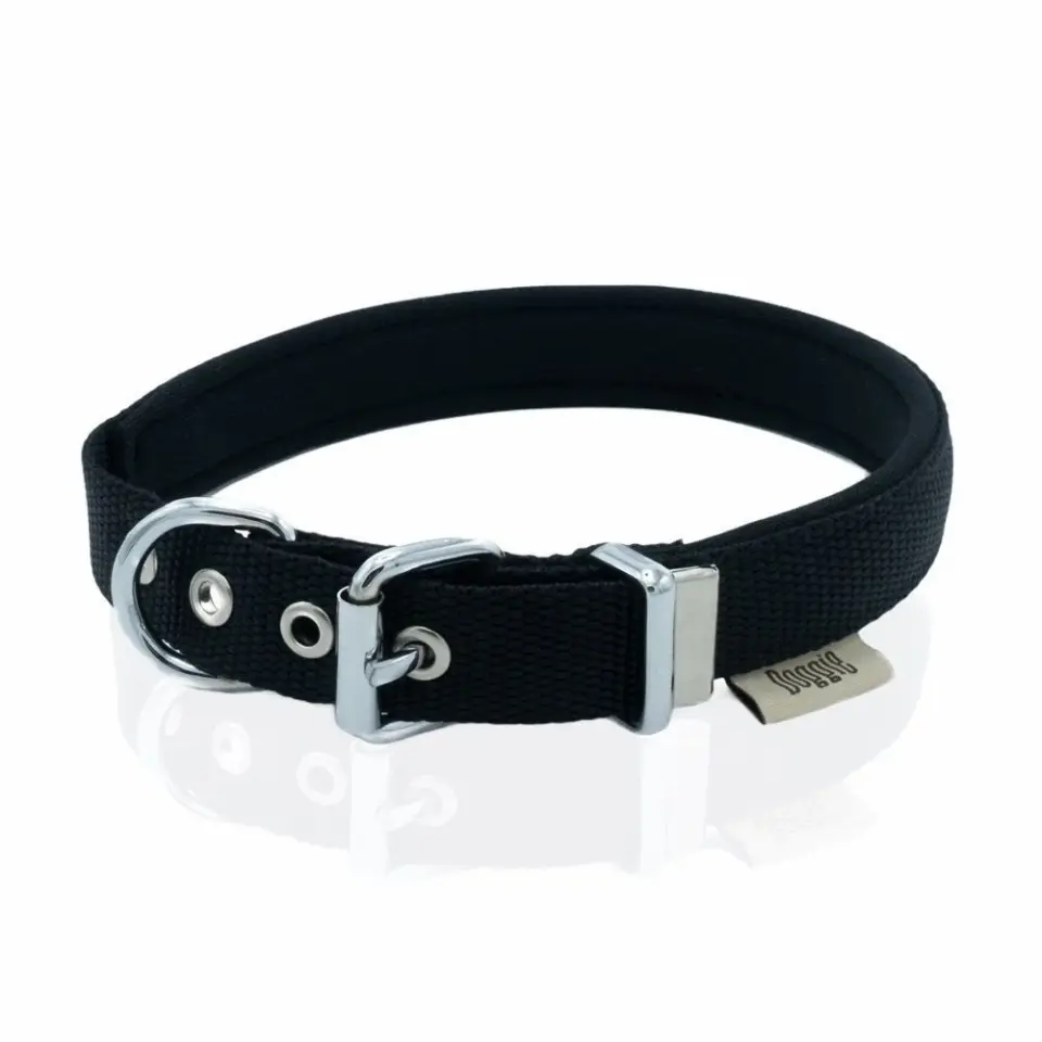 Doggie Konforlu Dokumadan El Yapımı Kemik Süslü Köpek Boyun Tasması 2x30-35cm - Siyah