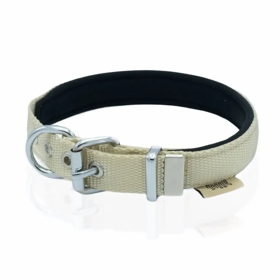Doggie Konforlu Dokumadan El Yapımı Köpek Boyun Tasması 2x35-40cm - Haki