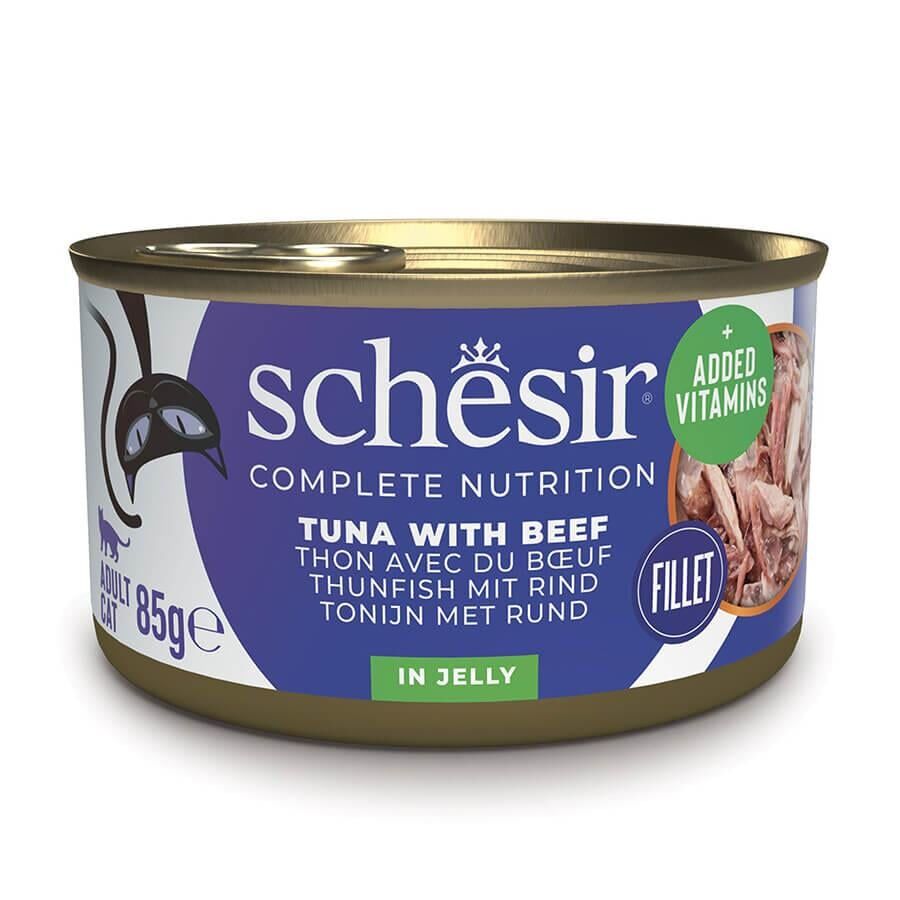 Schesir Ton Balıklı ve Kırmızı Etli Jöleli Kedi Konservesi 85 Gr