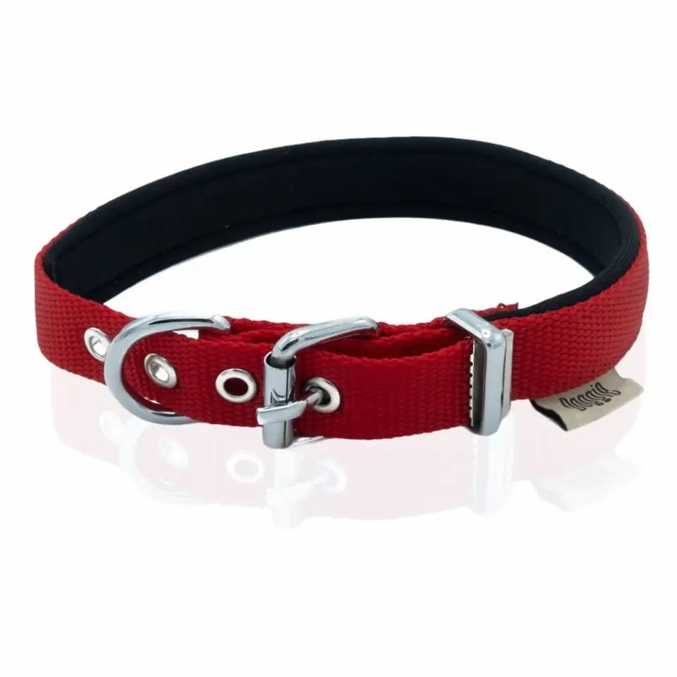 Doggie Konforlu Dokumadan El Yapımı Köpek Boyun Tasması 2x30-35cm - Kırmızı