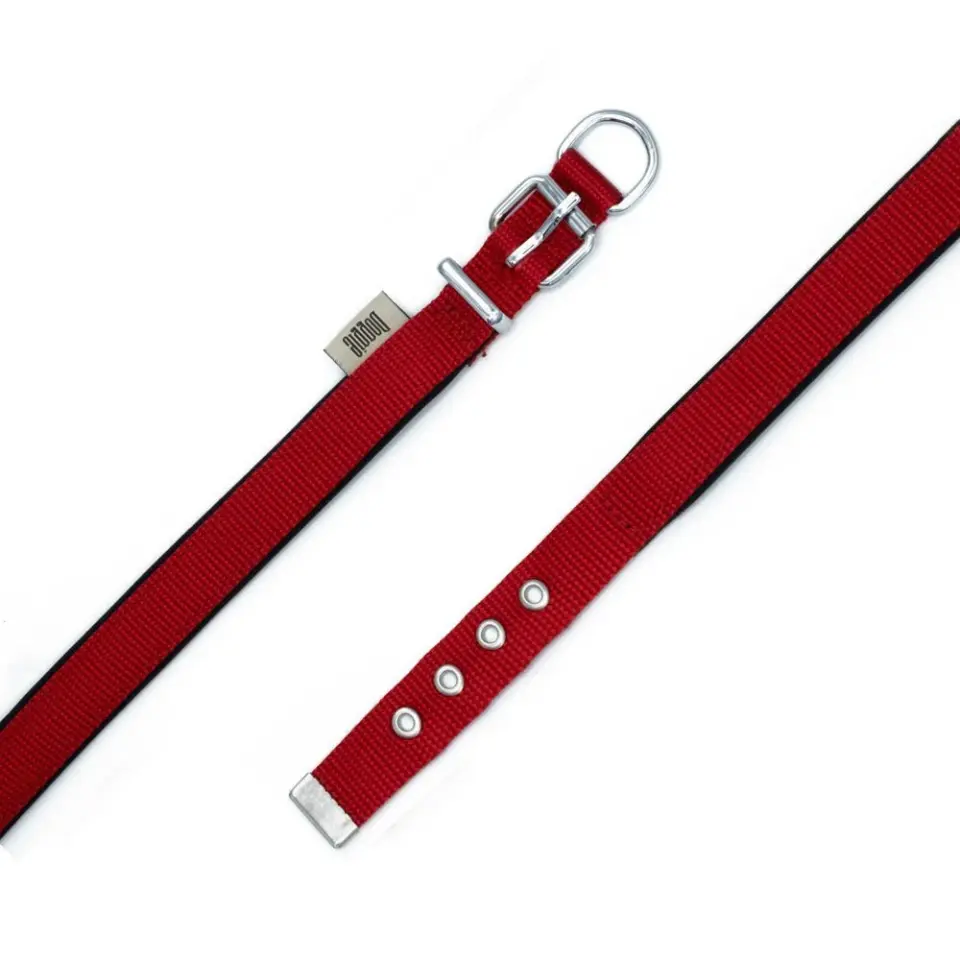 Doggie Konforlu Dokumadan El Yapımı Köpek Boyun Tasması 2x30-35cm - Kırmızı