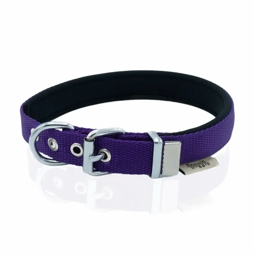 Doggie Konforlu Dokumadan El Yapımı Köpek Boyun Tasması 2x30-35cm - Mor