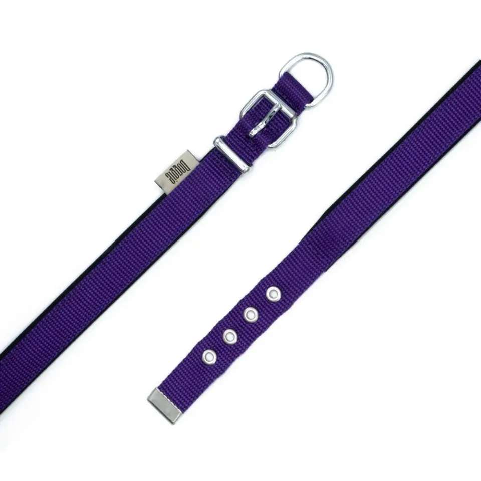 Doggie Konforlu Dokumadan El Yapımı Köpek Boyun Tasması 2x30-35cm - Mor