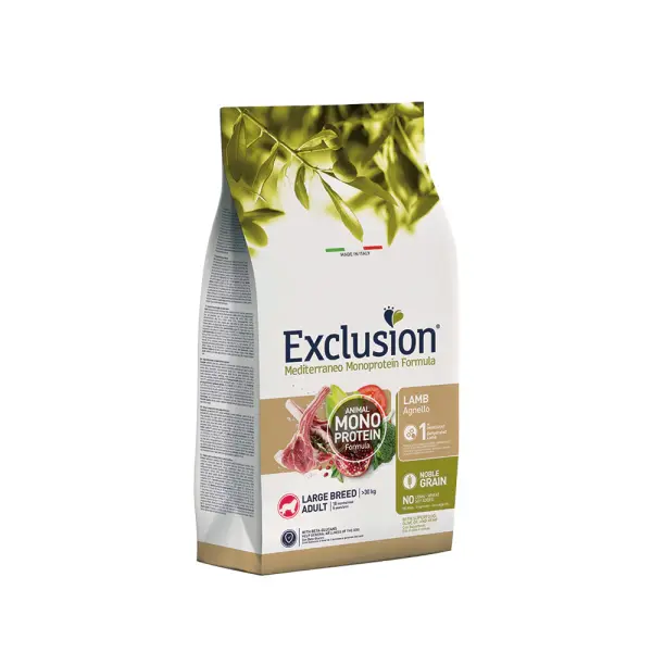 Exclusion Monoprotein Kuzu Etli ve Narlı Düşük Tahıllı Büyük Irk Yetişkin Köpek Maması 12kg