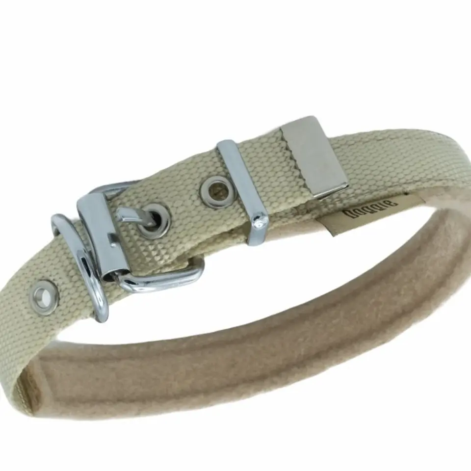 Doggie Polar Dokumadan El Yapımı Köpek Boyun Tasması 2x35-40 Cm Haki