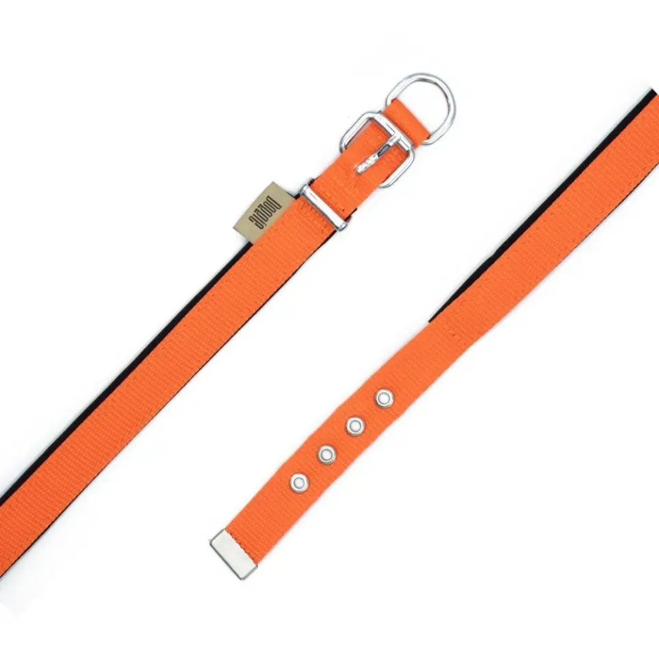 Doggie Konforlu Dokumadan El Yapımı Köpek Boyun Tasması 2x30-35cm - Turuncu