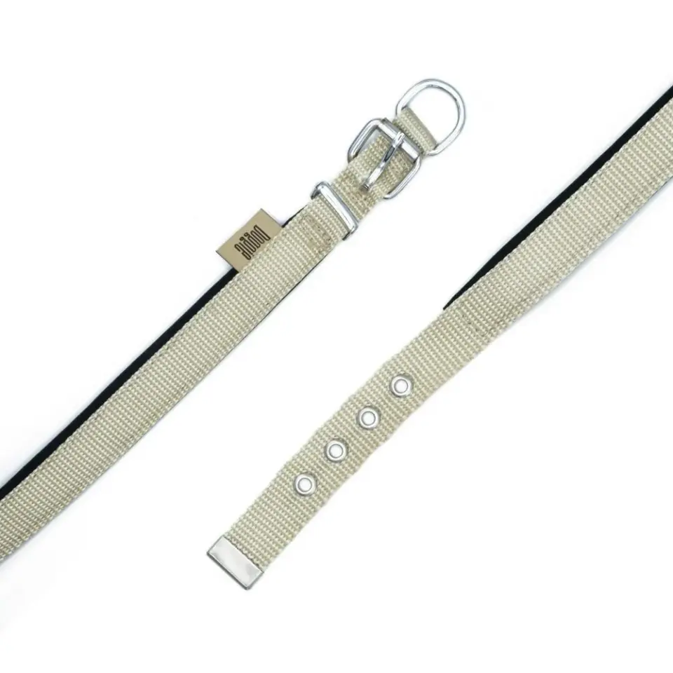 Doggie Konforlu Dokumadan El Yapımı Köpek Boyun Tasması 2x30-35cm - haki
